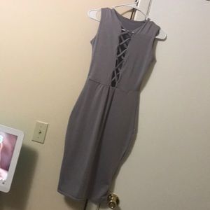 Gray midi dress